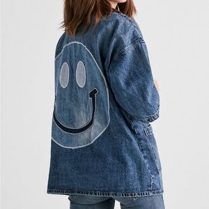 Lucky Brand Denim Kimono Smiley Face